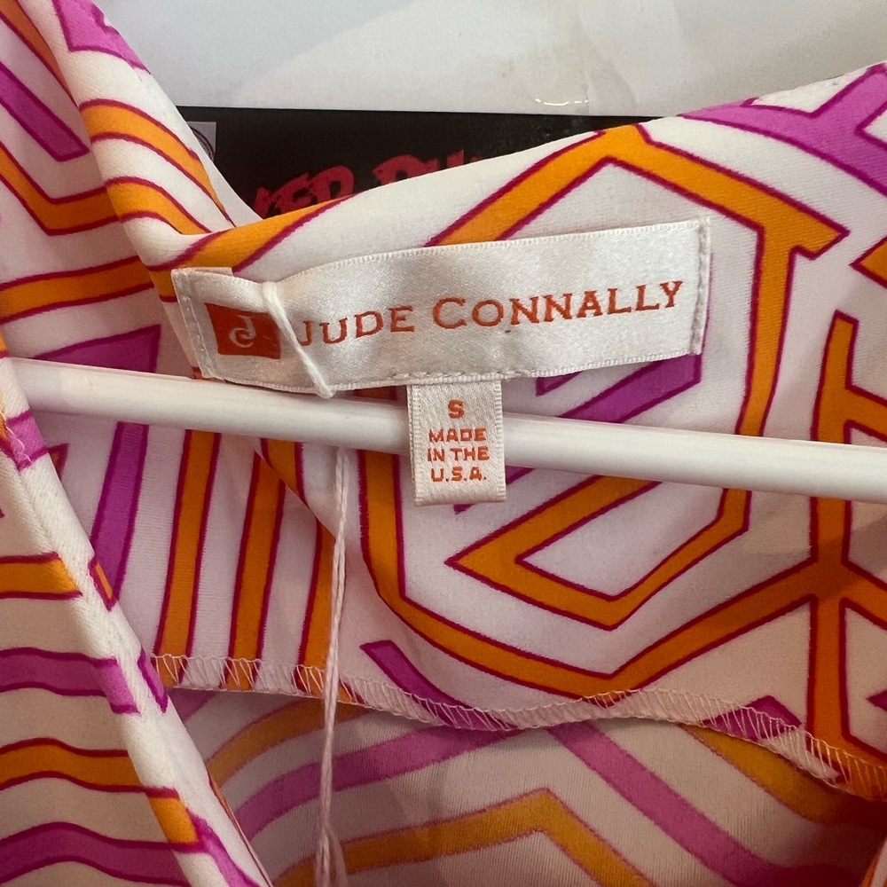 Jude Connally Pink and Orange Geometric Dress sz S‎ - Picture 3 of 3